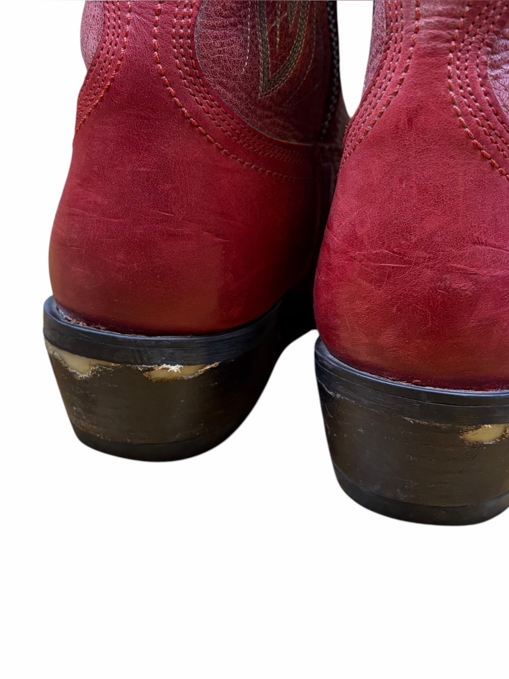 Ariat Billie Unbridled Western Boots Red Leather Side Zip Nashville Sz 8 - Picture 6 of 8